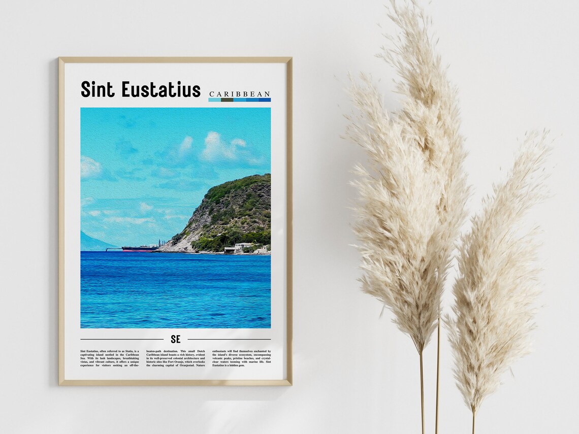 Sint Eustatius Travel Poster, Caribbean Photo - Image 4