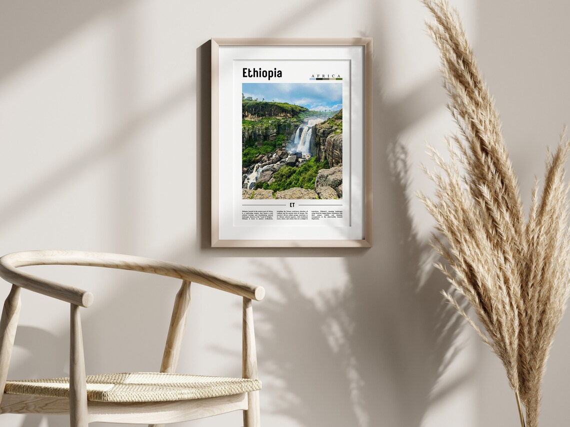 Ethiopia Poster Ethiopia Print Ethiopia Wall Art Minimal Travel Print Travel Destination Oil Painting Poster - Image 2