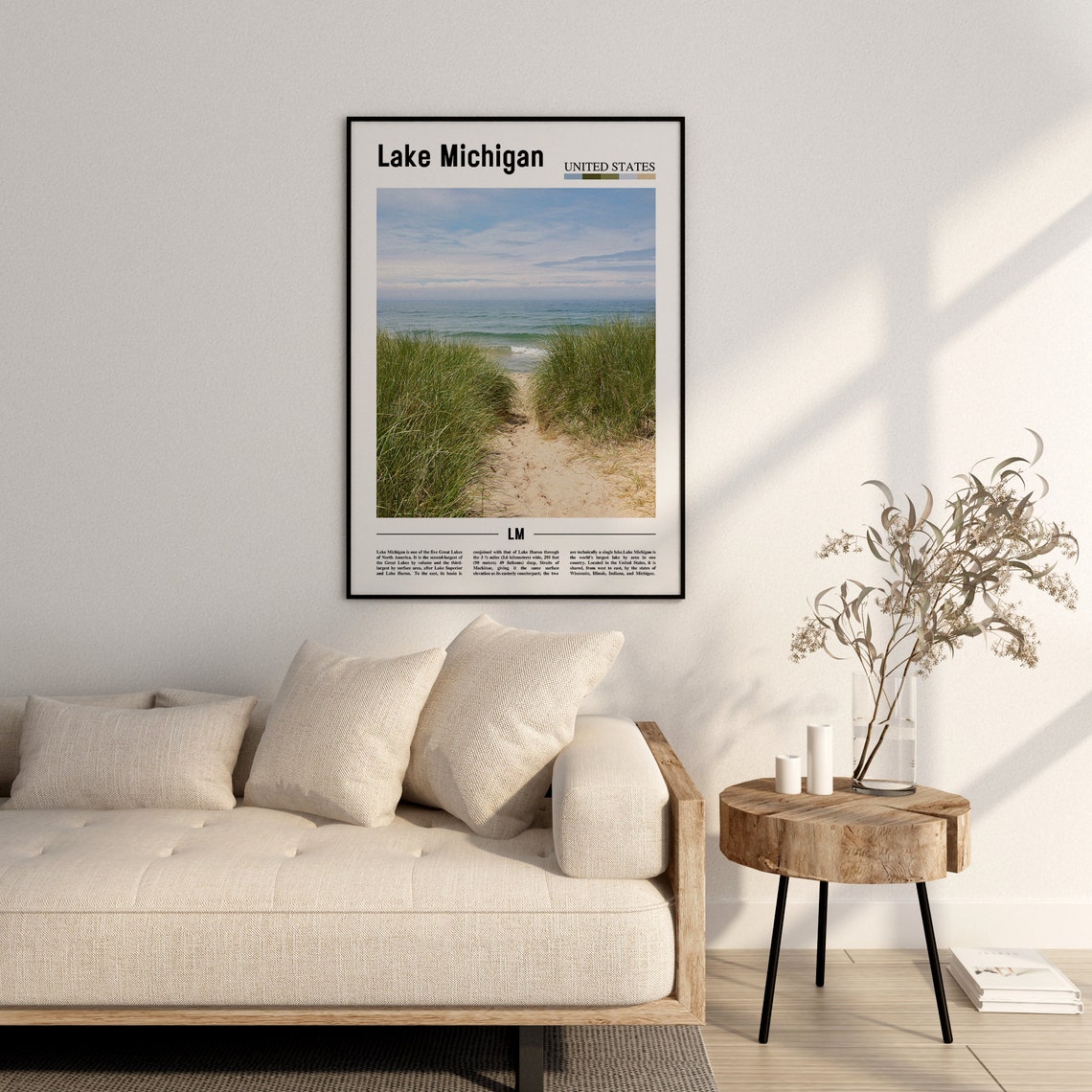 Lake Michigan Minimal Travel Art Print - Image 2