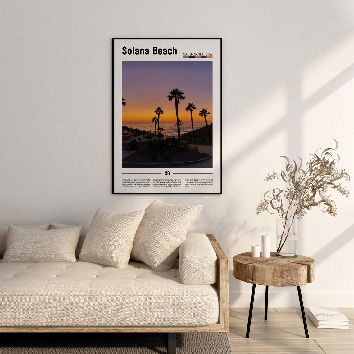 Solana Beach Print Solana Beach Poster Solana Beach Wall Art Minimal Travel Print Minimal City Travel Poster Oil Painting Poster - Image 2