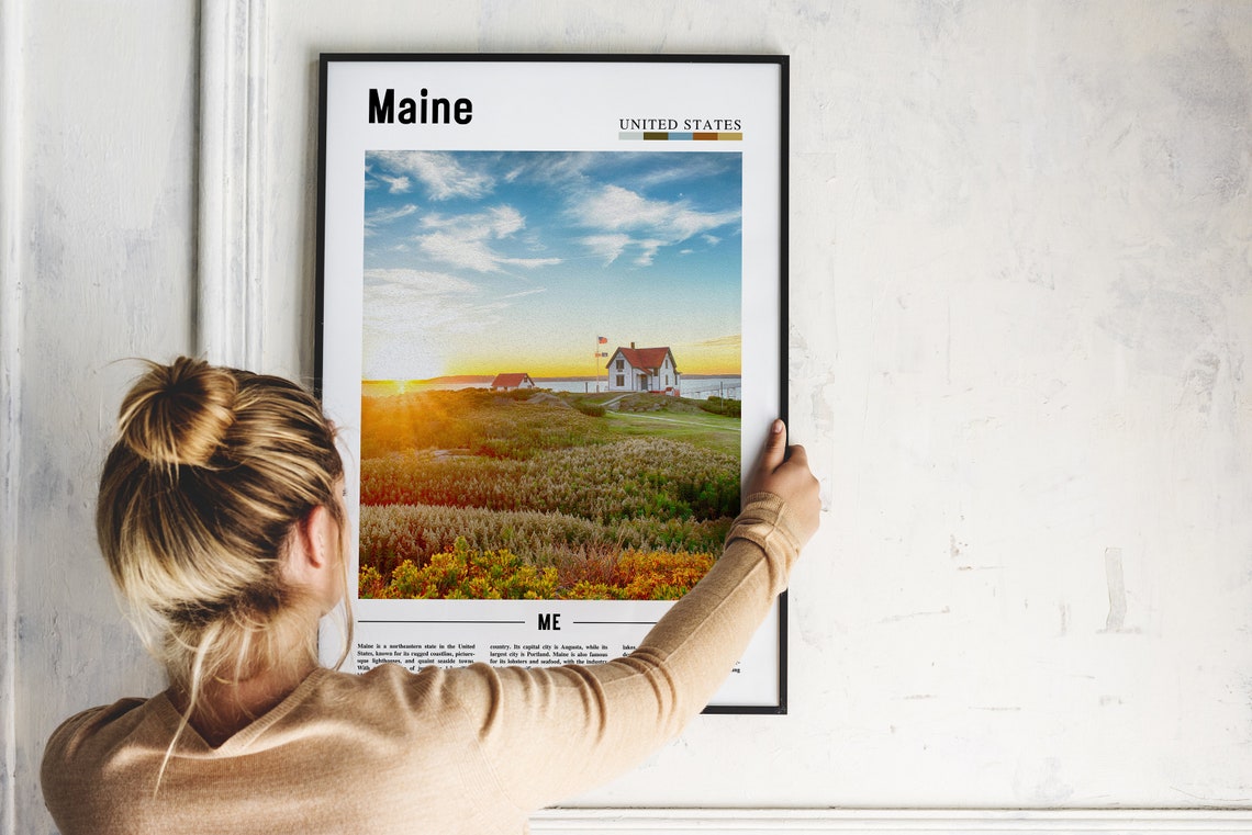 Maine Poster Maine Print Maine Wall Art United States Photo United States Poster United States Print - Image 4