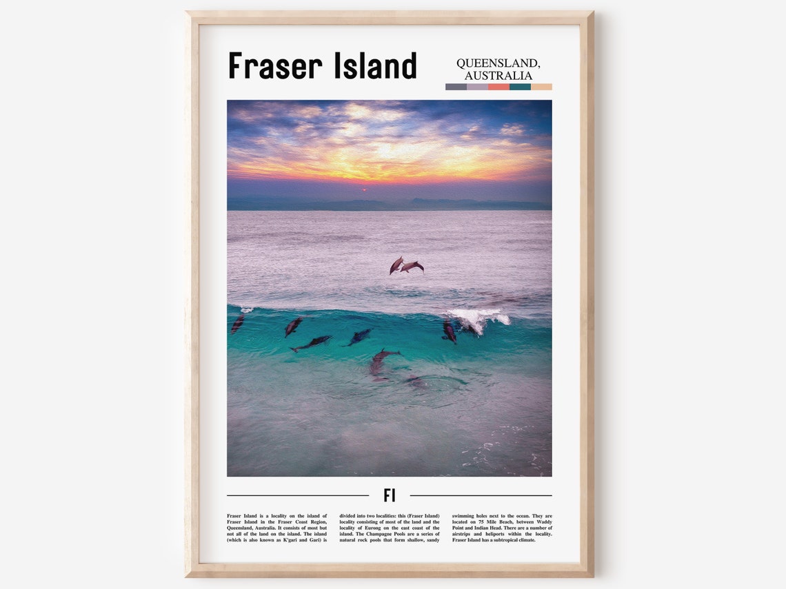 Fraser Island Print Fraser Island Poster Fraser Island Wall Art Minimal Travel Print Minimal City Poster Travel Oil Painting Poster