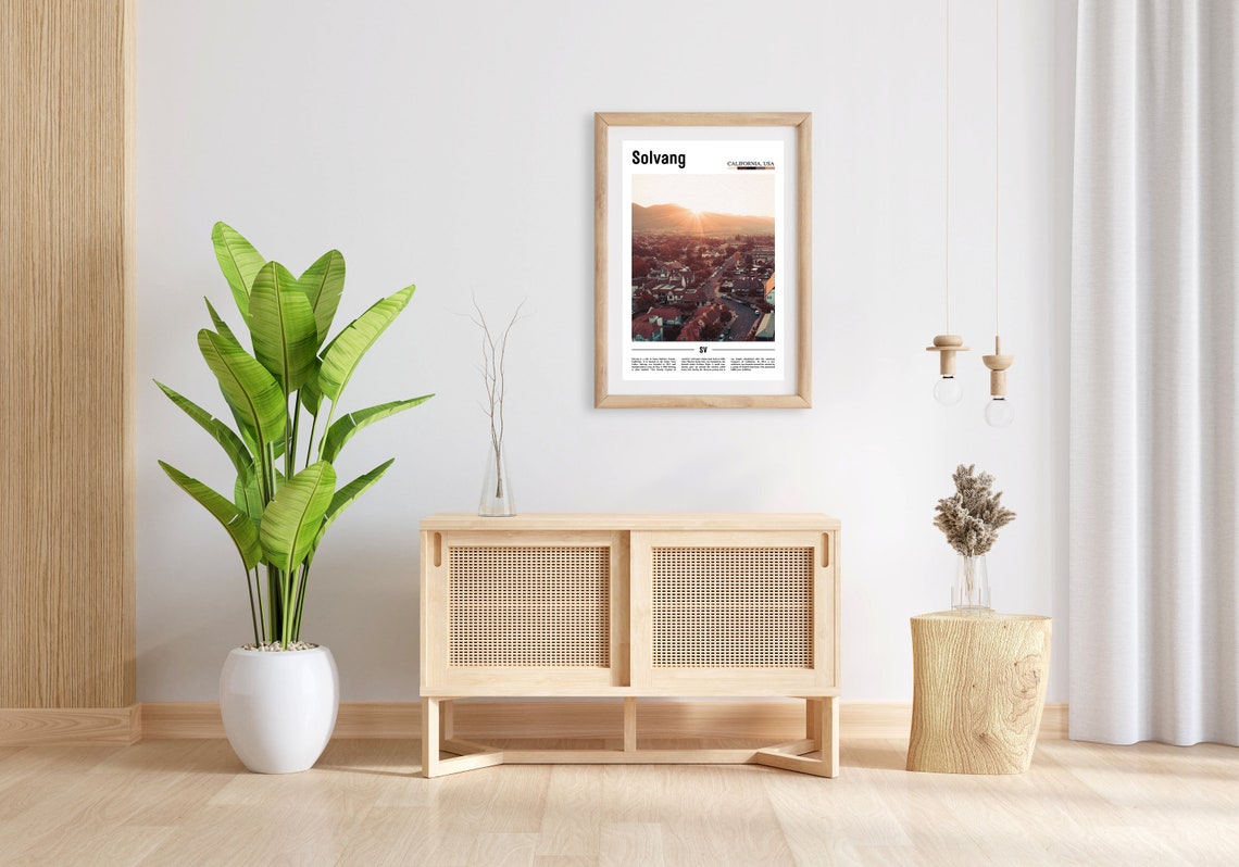 Solvang Print Solvang Poster Solvang Wall Art Minimal Travel Print Minimal City Poster Travel Destination City Print Oil Painting Poster - Image 3