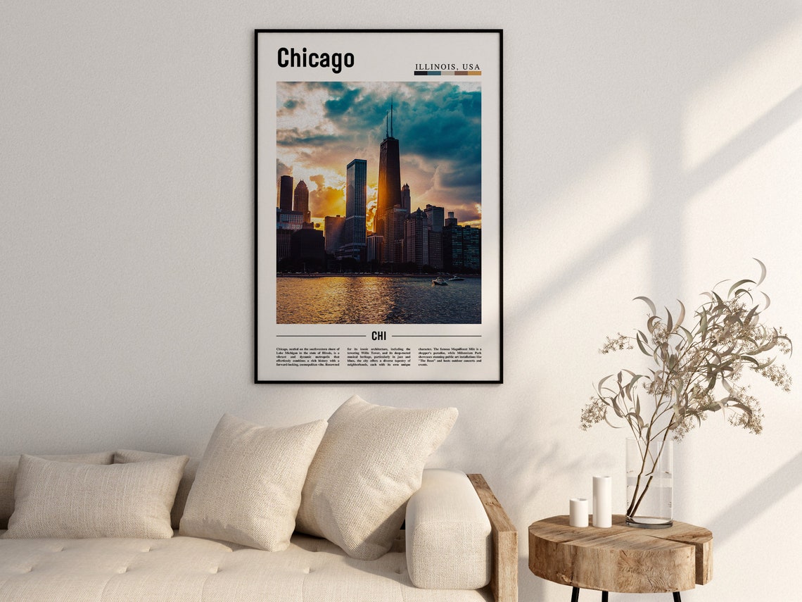 Chicago Print Chicago Poster Chicago Wall Art United States Photo United States Poster United States Print - Image 2