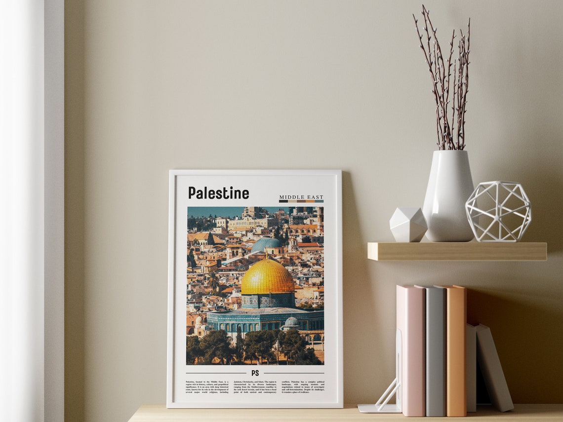 Palestine Poster Palestine Print Palestine Wall Art Minimal Travel Print Travel Destination Oil Painting Poster - Image 3