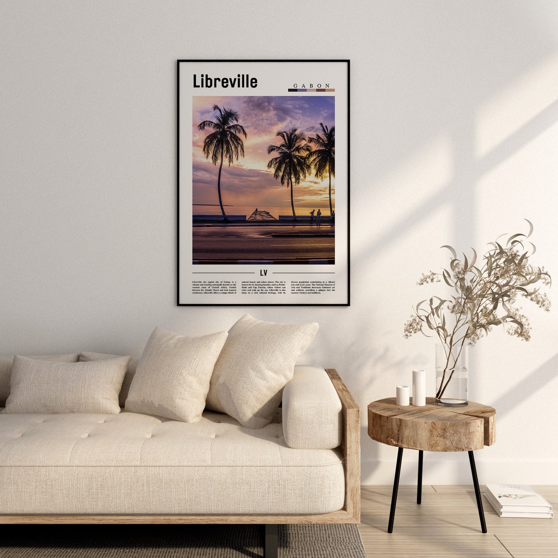 Libreville Poster Libreville Print Libreville Wall Art Minimal Travel Print Travel Destination Oil Painting Poster - Image 3