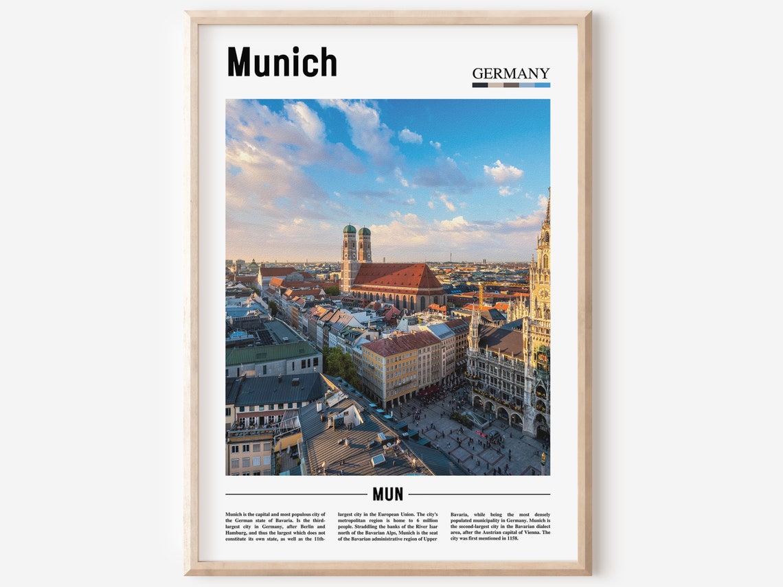 Munich Poster, Colorful City Artwork