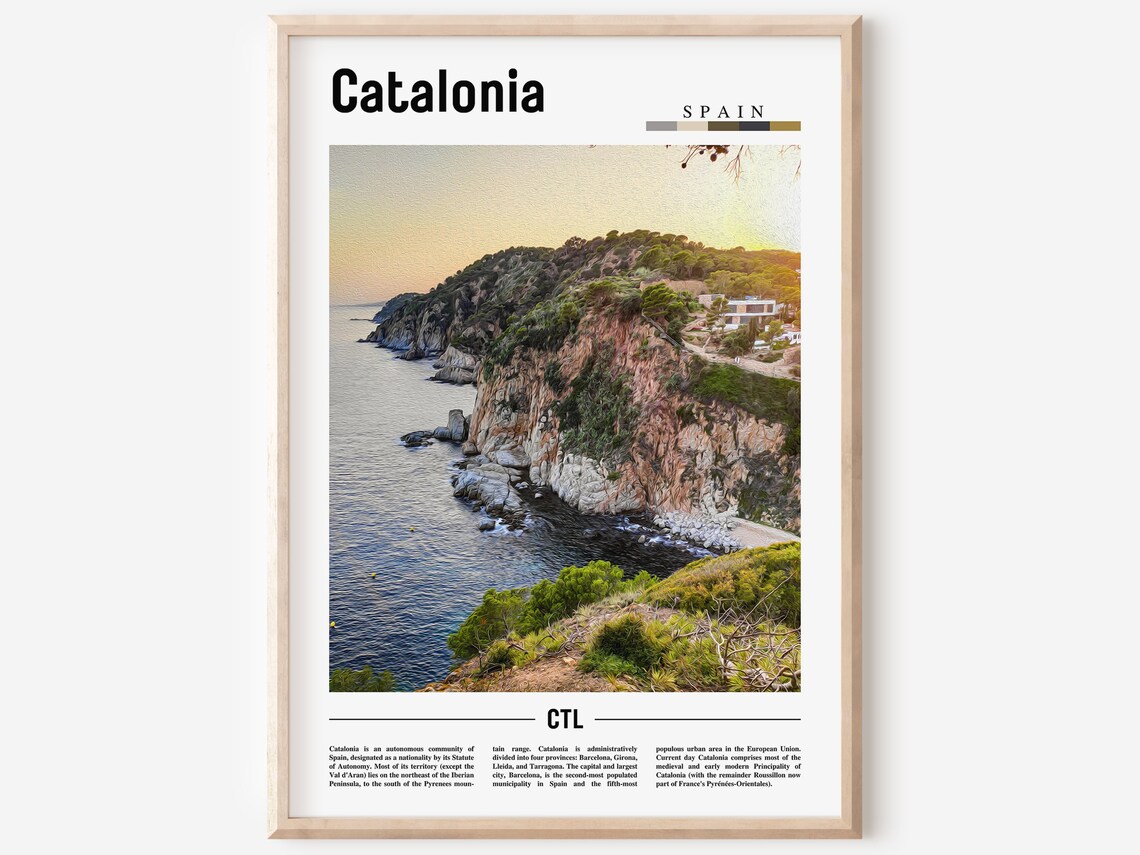 Catalonia Poster Catalonia Print Catalonia Wall Art Spain Photo Spain Poster Spain Print Minimal Travel Poster