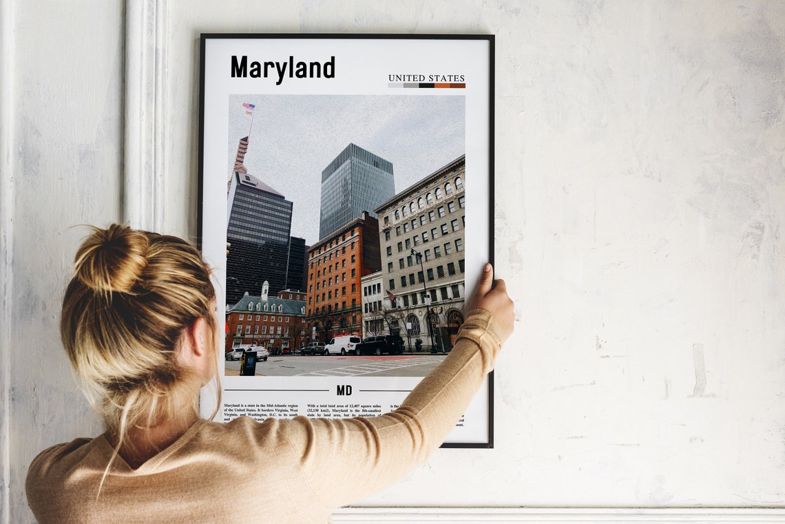 Maryland Poster Maryland Print Maryland Wall Art United States Photo United States Poster United States Print - Image 4