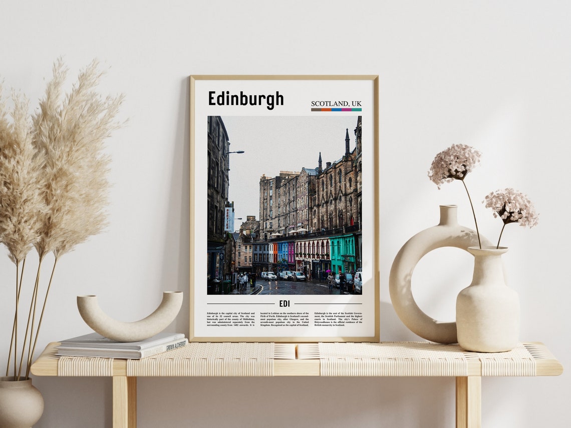 Edinburgh Poster Edinburgh Print Edinburgh Wall Art Minimal Travel Print Minimal City Poster Travel Destination Oil Painting Poster - Image 5