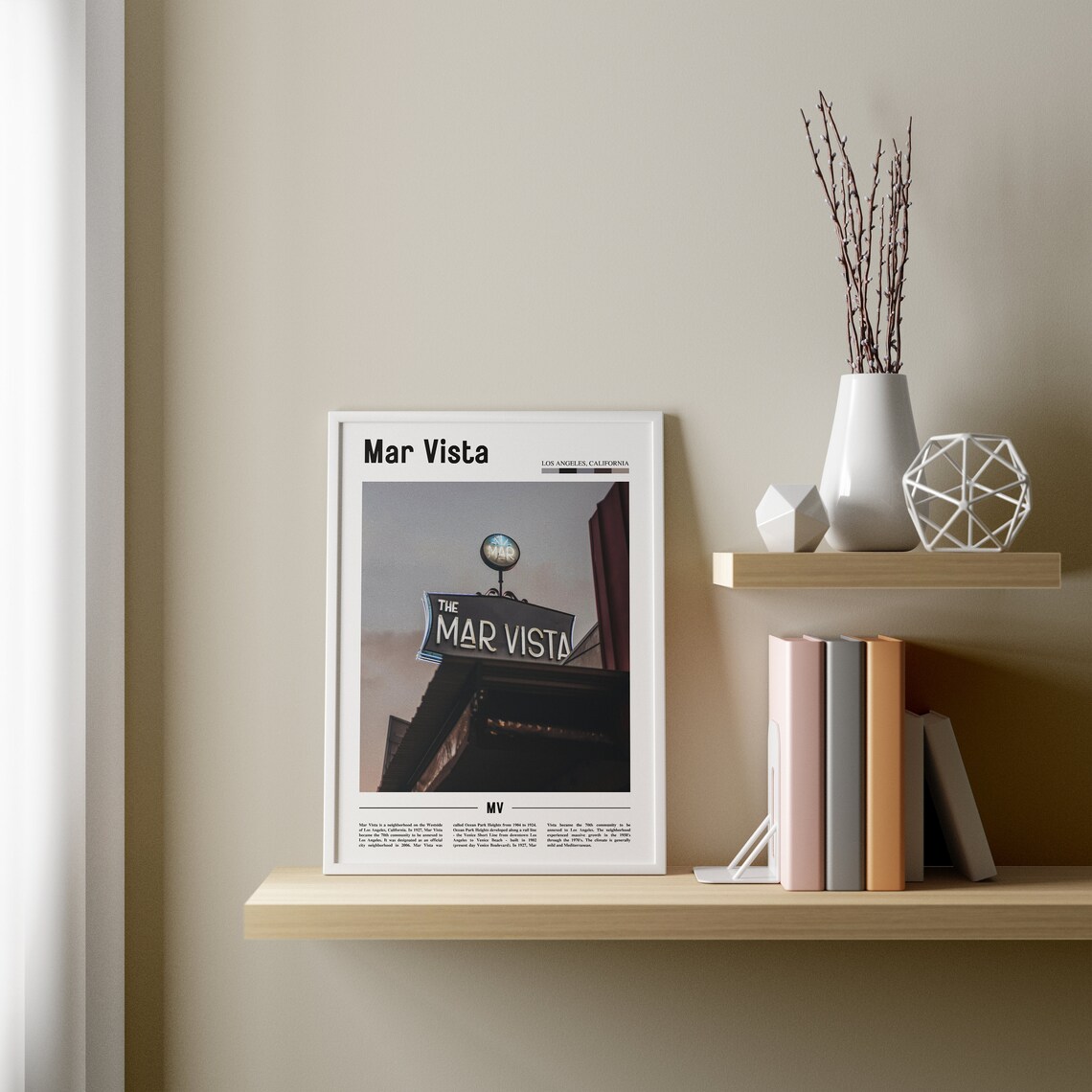 Mar Vista Minimal Travel Poster, Oil Painting - Image 2