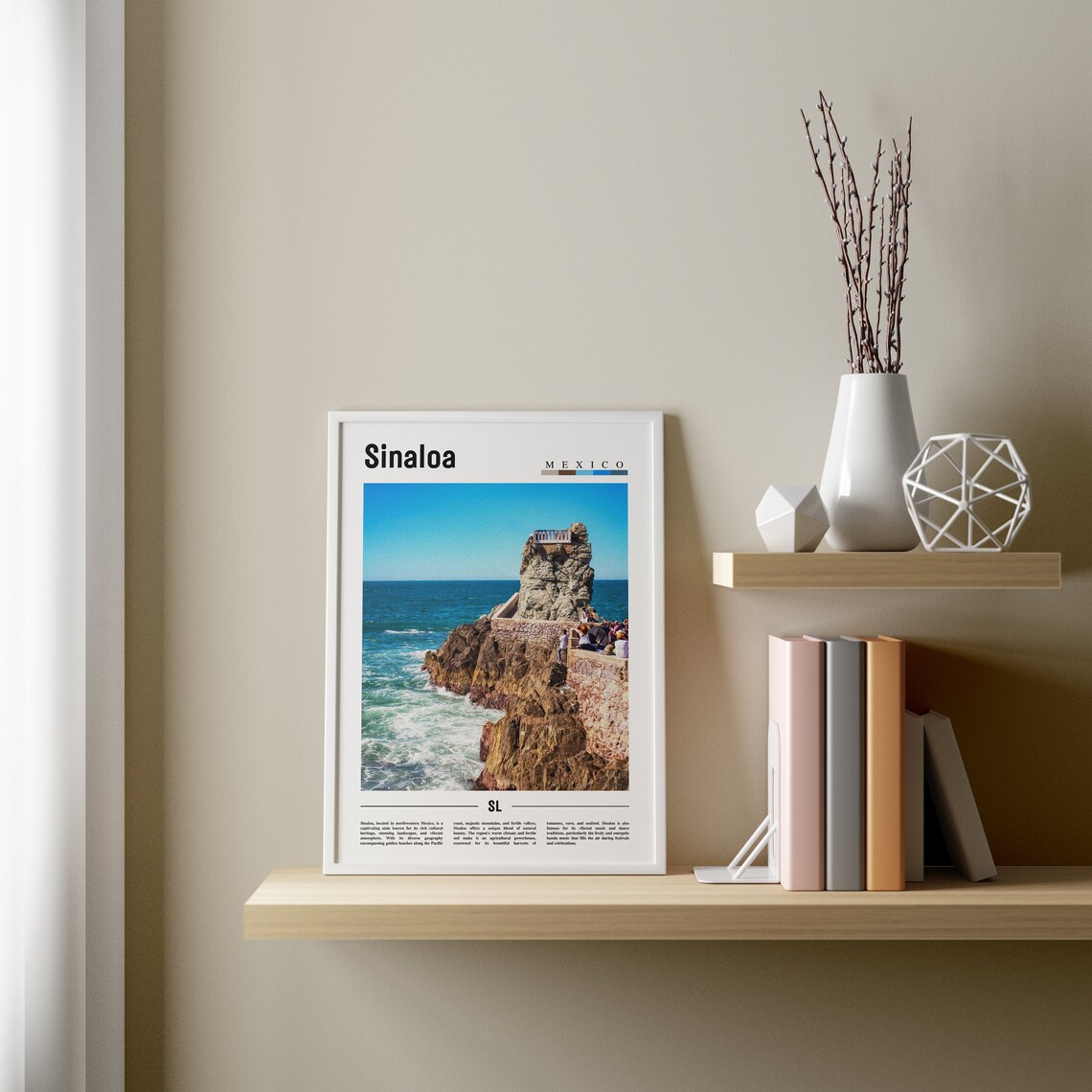 Sinaloa Minimal Travel Poster, Oil Painting - Image 4