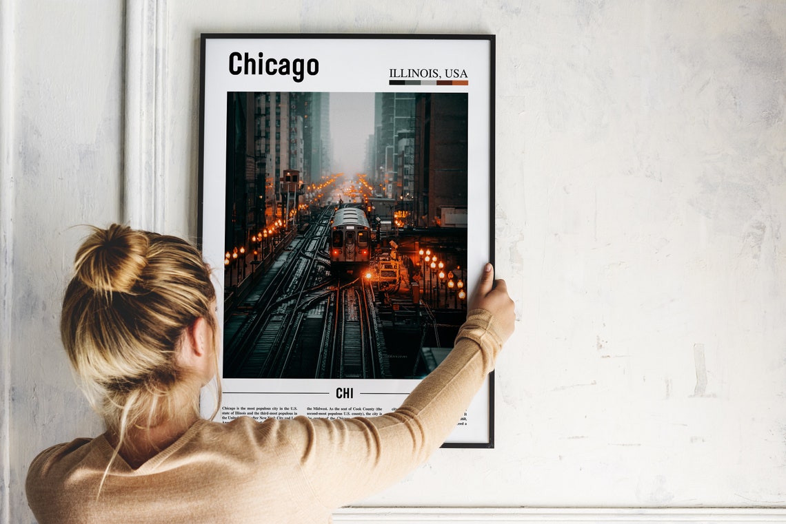Chicago Print Chicago Poster Chicago Wall Art United States Photo United States Poster United States Print Travel Poster - Image 4