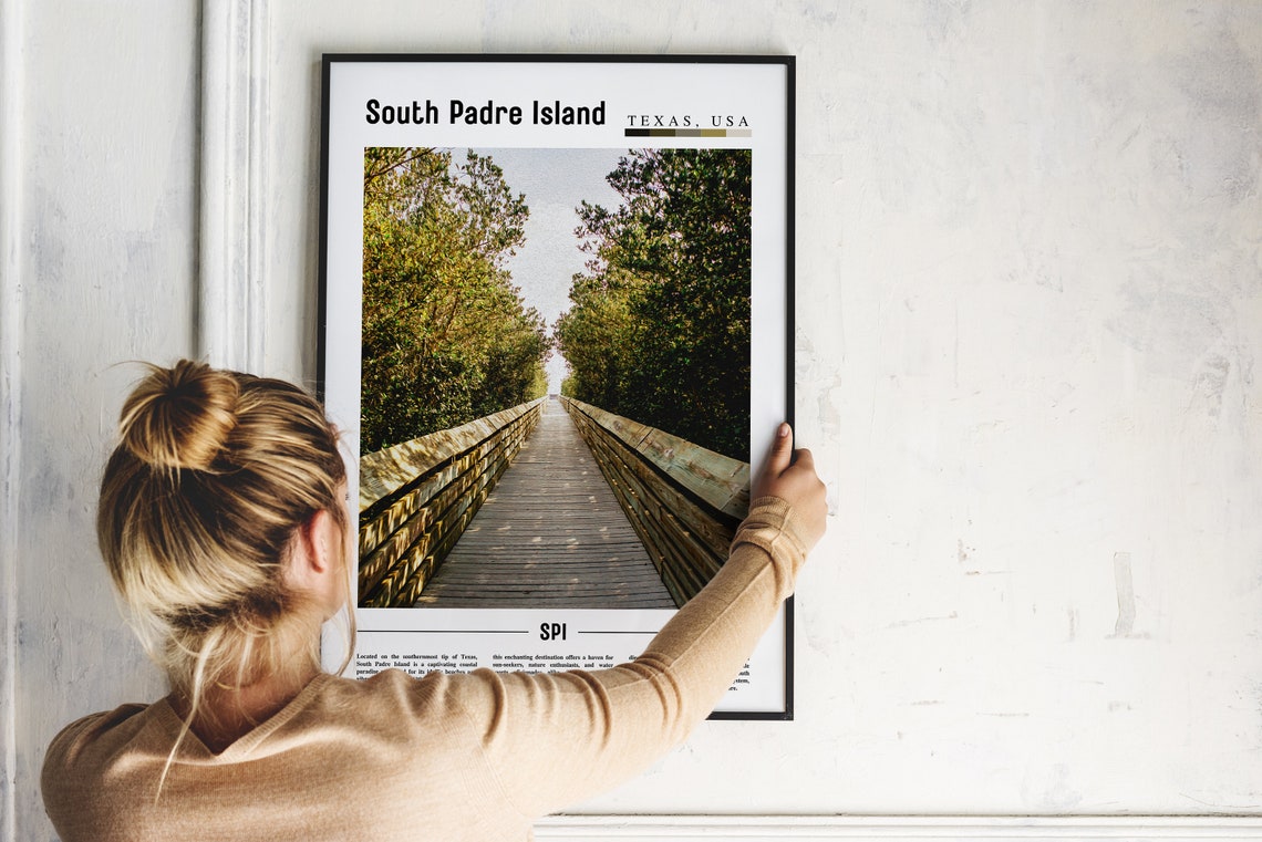 South Padre Island Poster South Padre Island Print South Padre Island Wall Art Minimal Travel Print Oil Painting Poster - Image 5