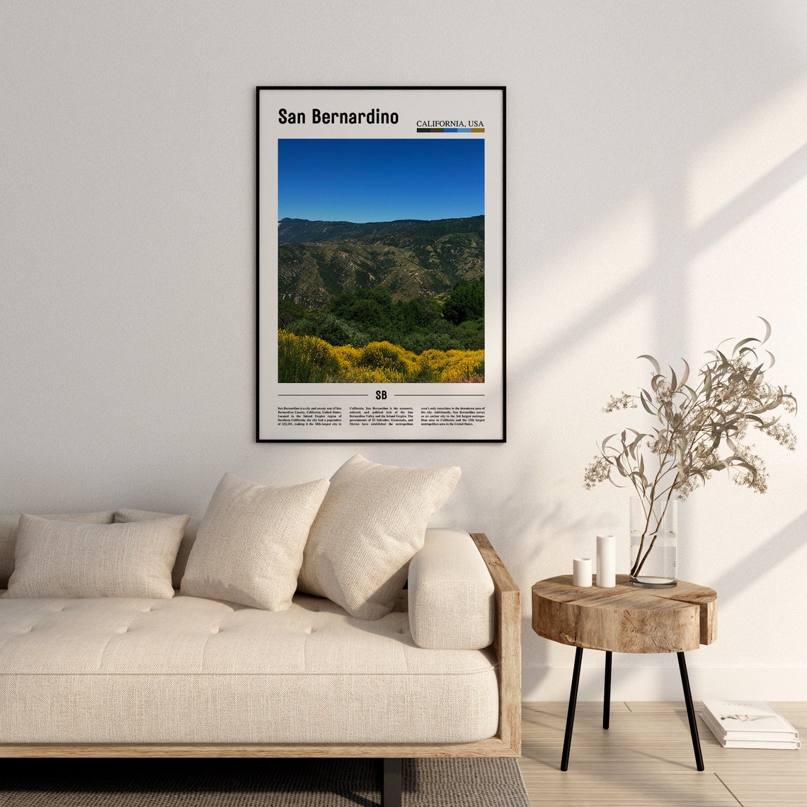 San Bernardino Print San Bernardino Poster San Bernardino Wall Art Minimal Travel Print Minimal Destination Poster Oil Painting Poster - Image 2
