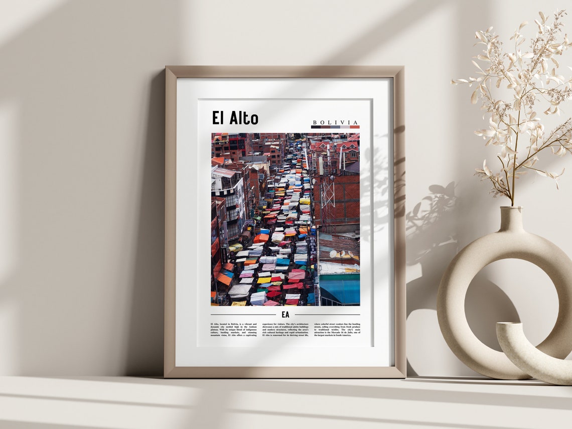 El Alto Poster El Alto Print El Alto Wall Art South America Poster South America Print Travel Poster - Image 3