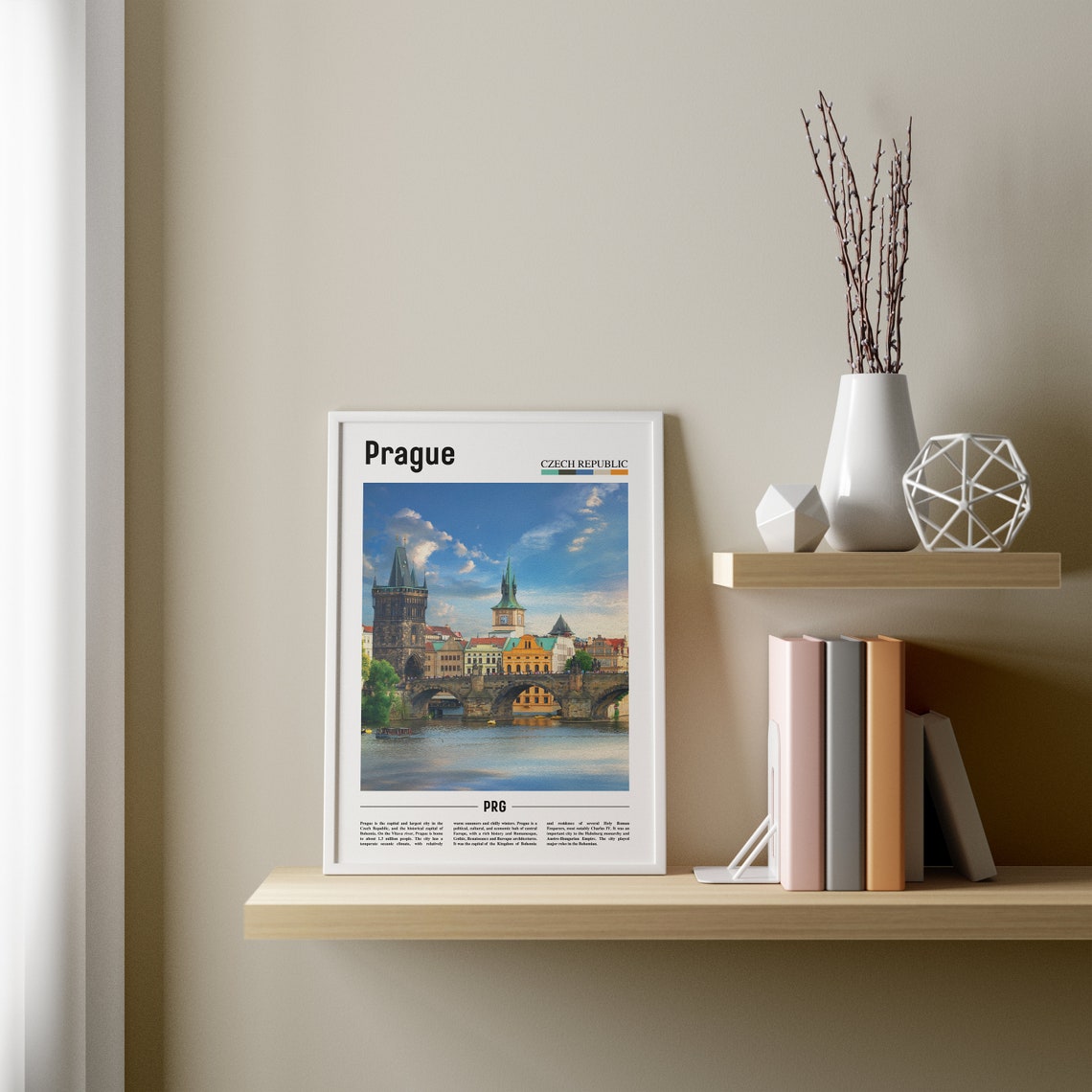 Prague Print Prague Poster Prague Wall Art Oil Painting Poster Colorful City Print City Artwork Travel Artwork Travel Wall Art - Image 3