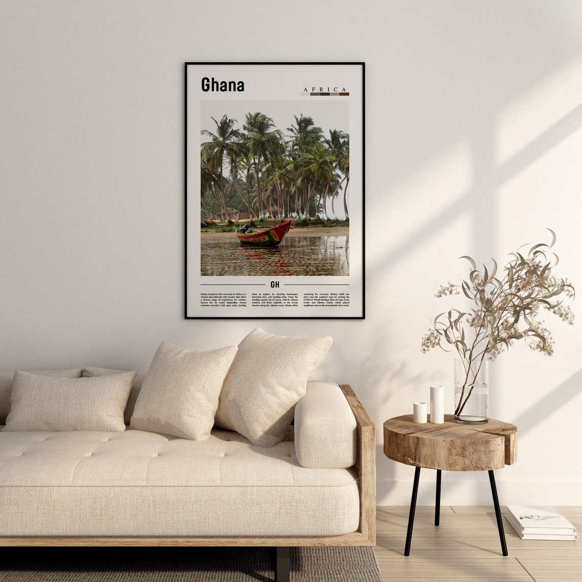 Ghana Poster Ghana Print Ghana Wall Art Minimal Travel Print Travel Destination Oil Painting Poster - Image 3