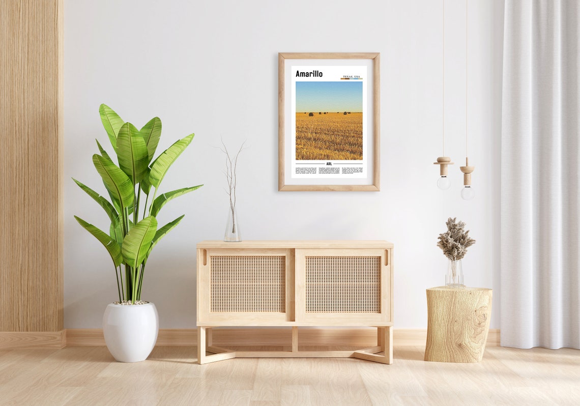 Amarillo Print Amarillo Poster Amarillo Wall Art Minimal Travel Print Minimal City Poster Travel Destination Print Oil Painting Poster - Image 3