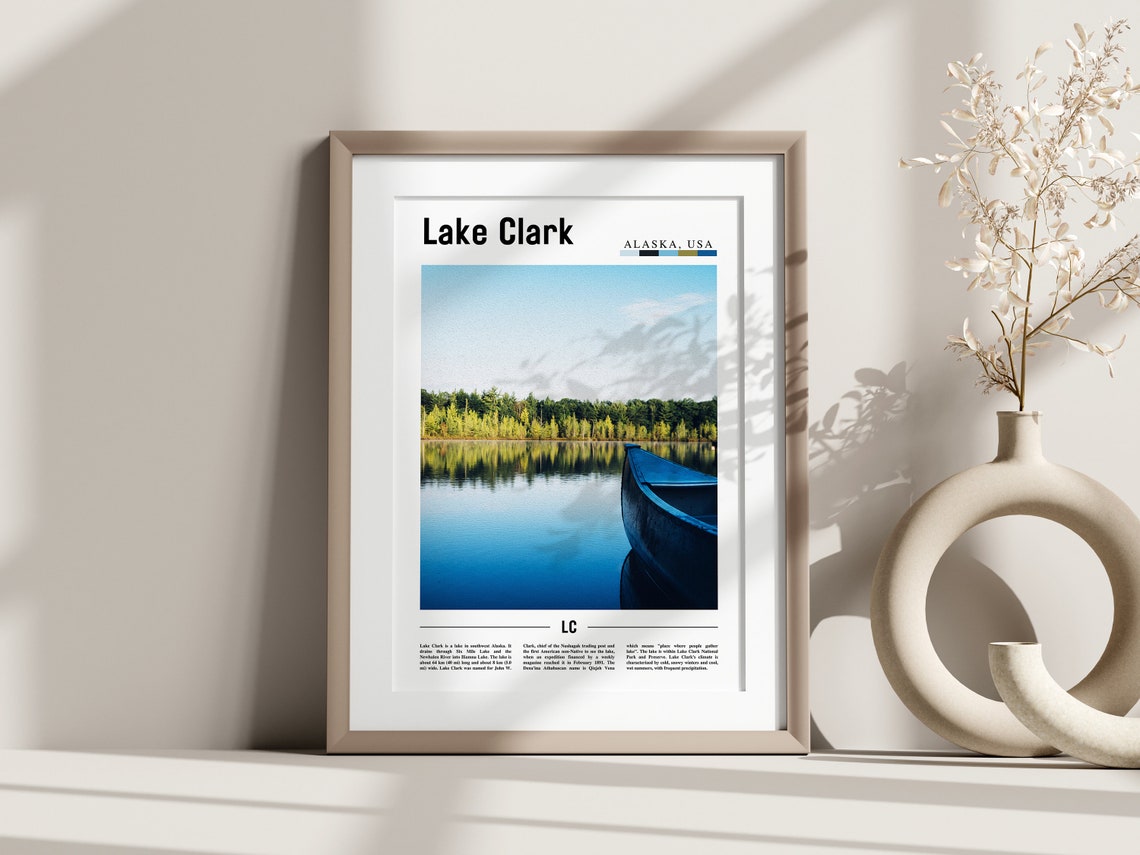 Lake Clark Poster Lake Clark Print Lake Clark Wall Art United States Photo United States Poster United States Print - Image 2