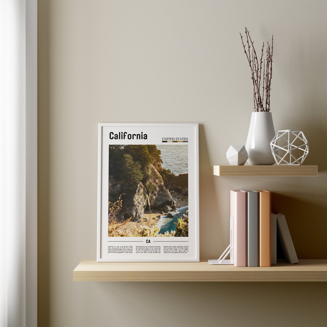 California Poster California Print California Wall Art Minimal Travel Print Minimal City Poster Travel Destination Oil Painting Poster - Image 2