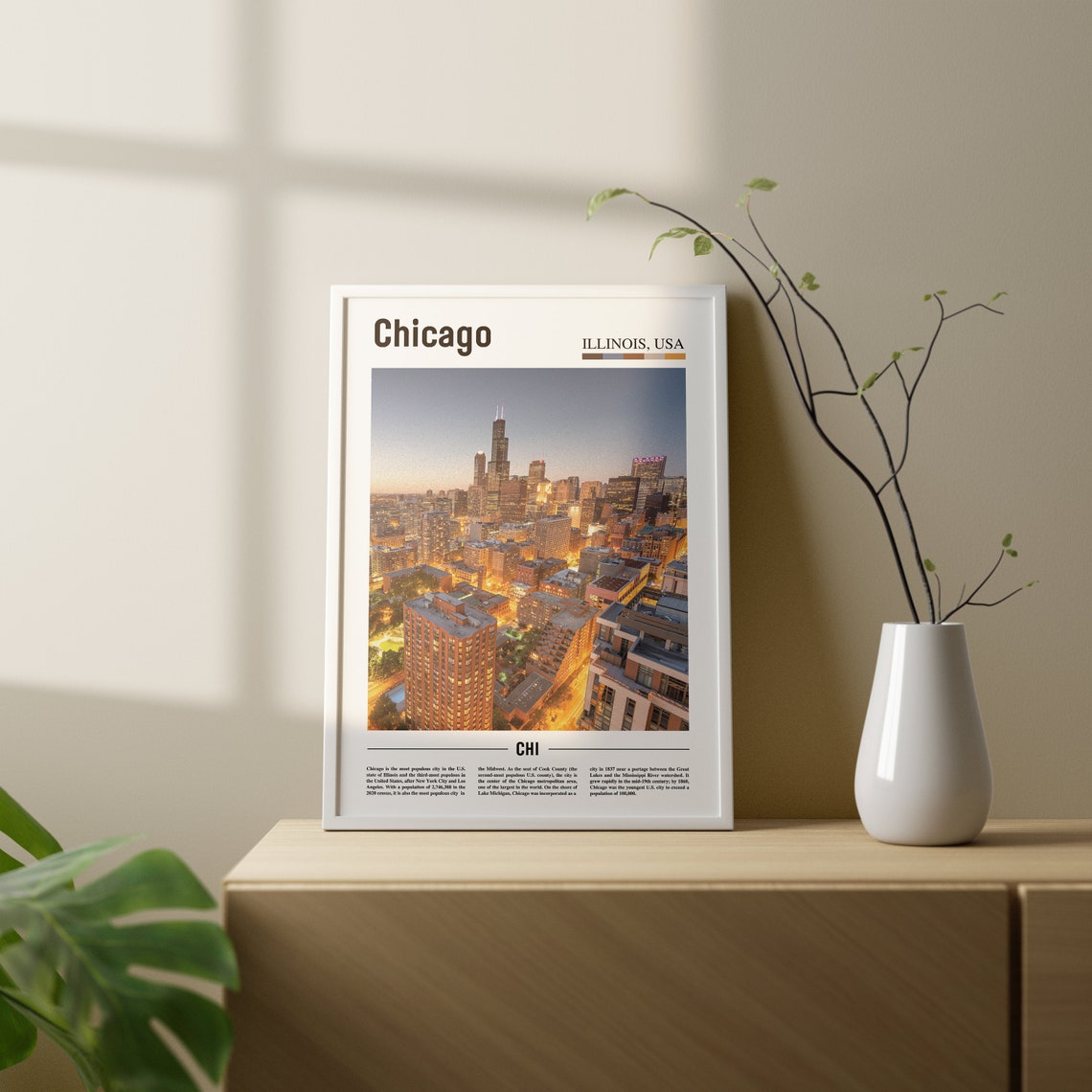 Chicago Print Chicago Poster Chicago Wall Art Oil Painting Poster Colorful City Print City Artwork Travel Artwork Travel Wall Art - Image 2