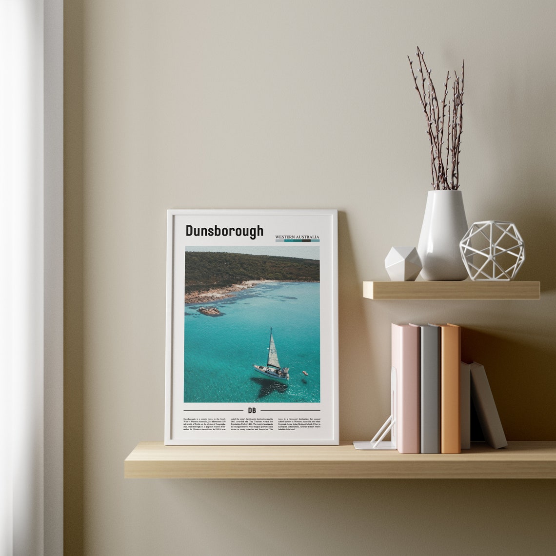 Dunsborough Print Dunsborough Poster Dunsborough Wall Art Minimal Travel Print Minimal City Poster Travel Destination Oil Painting Poster - Image 3