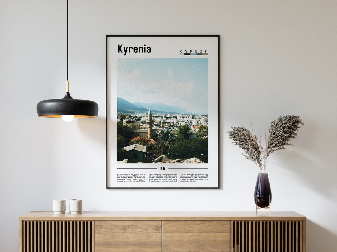 Kyrenia Poster Kyrenia Print Kyrenia Wall Art Minimal Travel Print Travel Destination Oil Painting Poster - Image 4