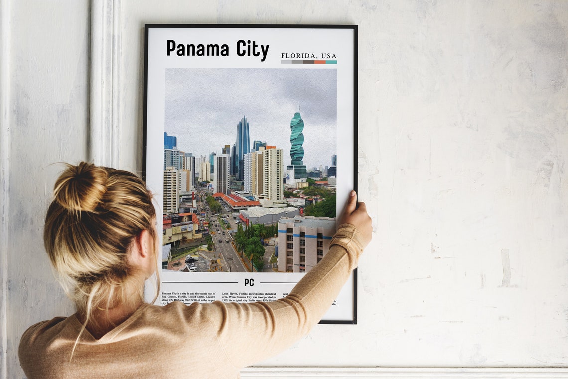 Panama City Print Panama City Poster Panama City Wall Art Oil Painting Poster City Print City Artwork Travel Artwork Travel Wall Art - Image 4
