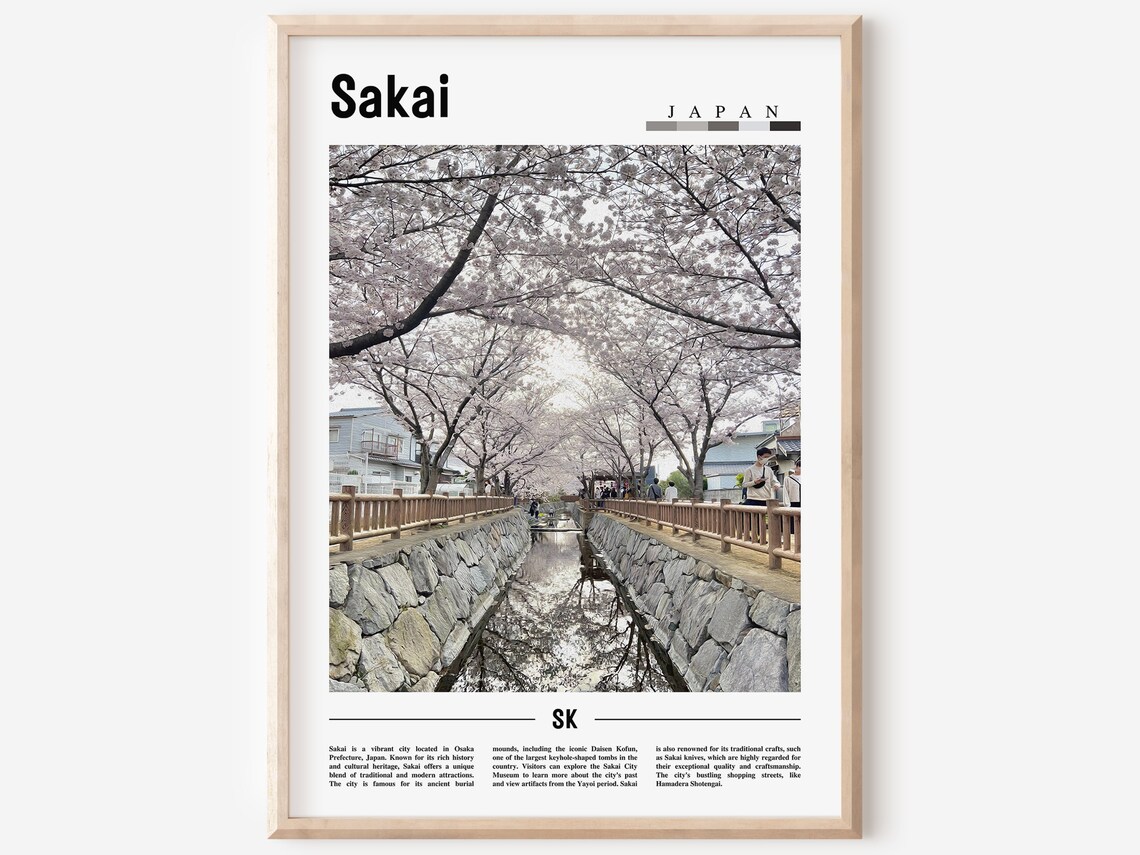 Sakai Poster Sakai Print Sakai Wall Art Asia Print Asia Poster Asia Photo Minimal Travel Poster