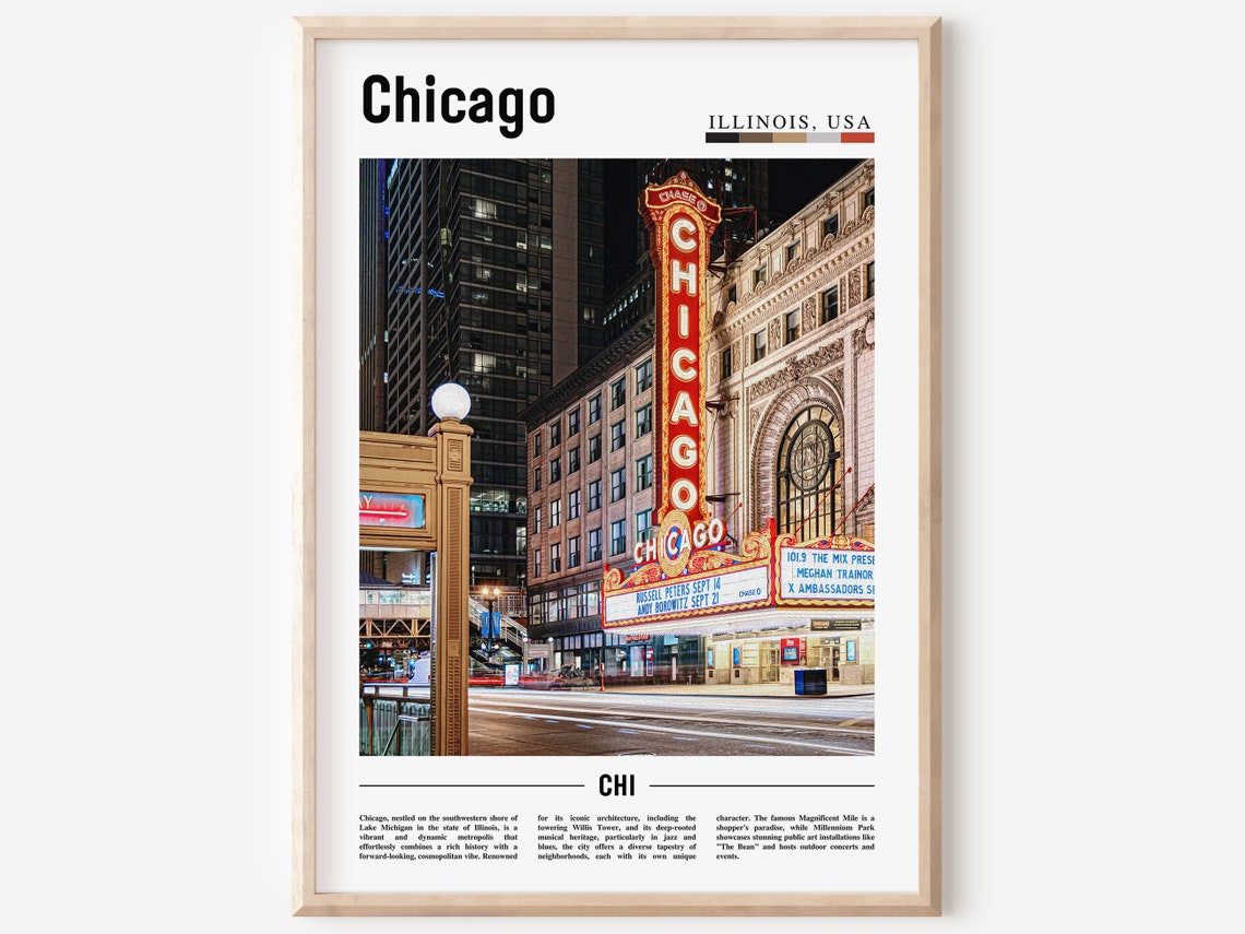 Chicago Print Chicago Poster Chicago Wall Art United States Photo United States Poster United States Print