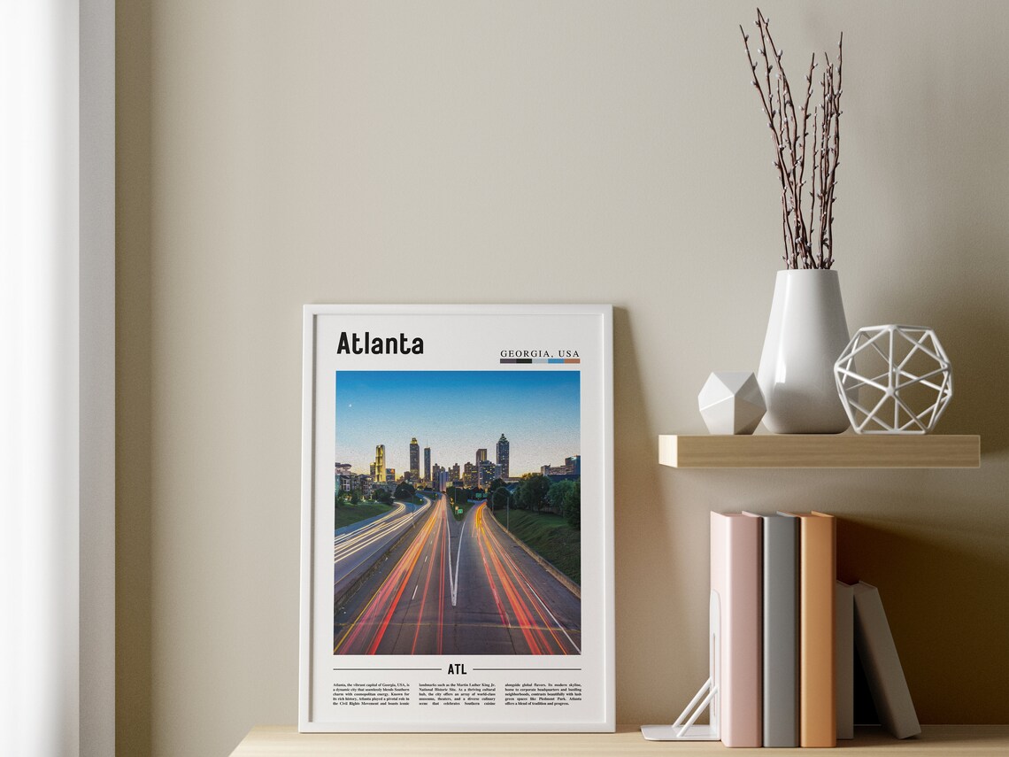 Atlanta Minimal Travel Poster, Oil Painting Style - Image 3