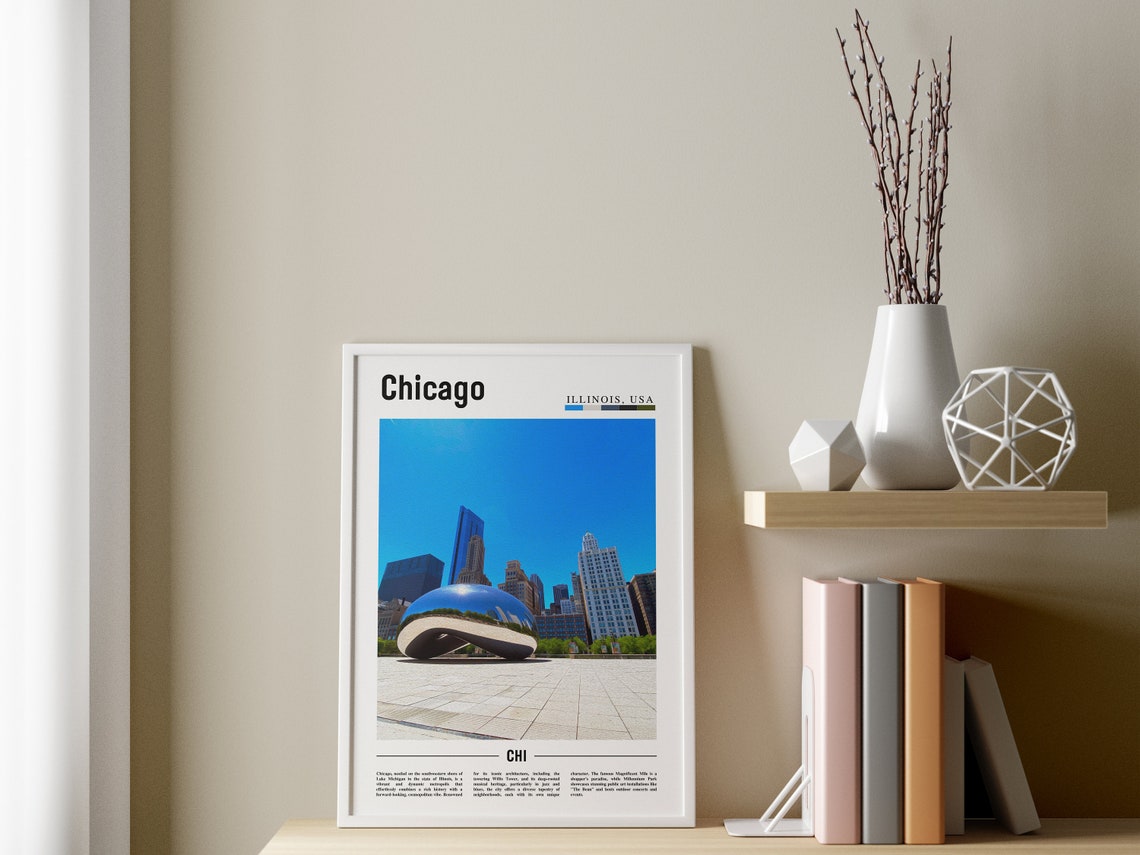 Chicago Print Chicago Poster Chicago Wall Art United States Photo United States Poster United States Print - Image 3