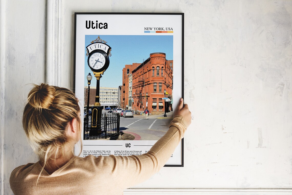 Utica Travel Poster, Colorful City Artwork - Image 4