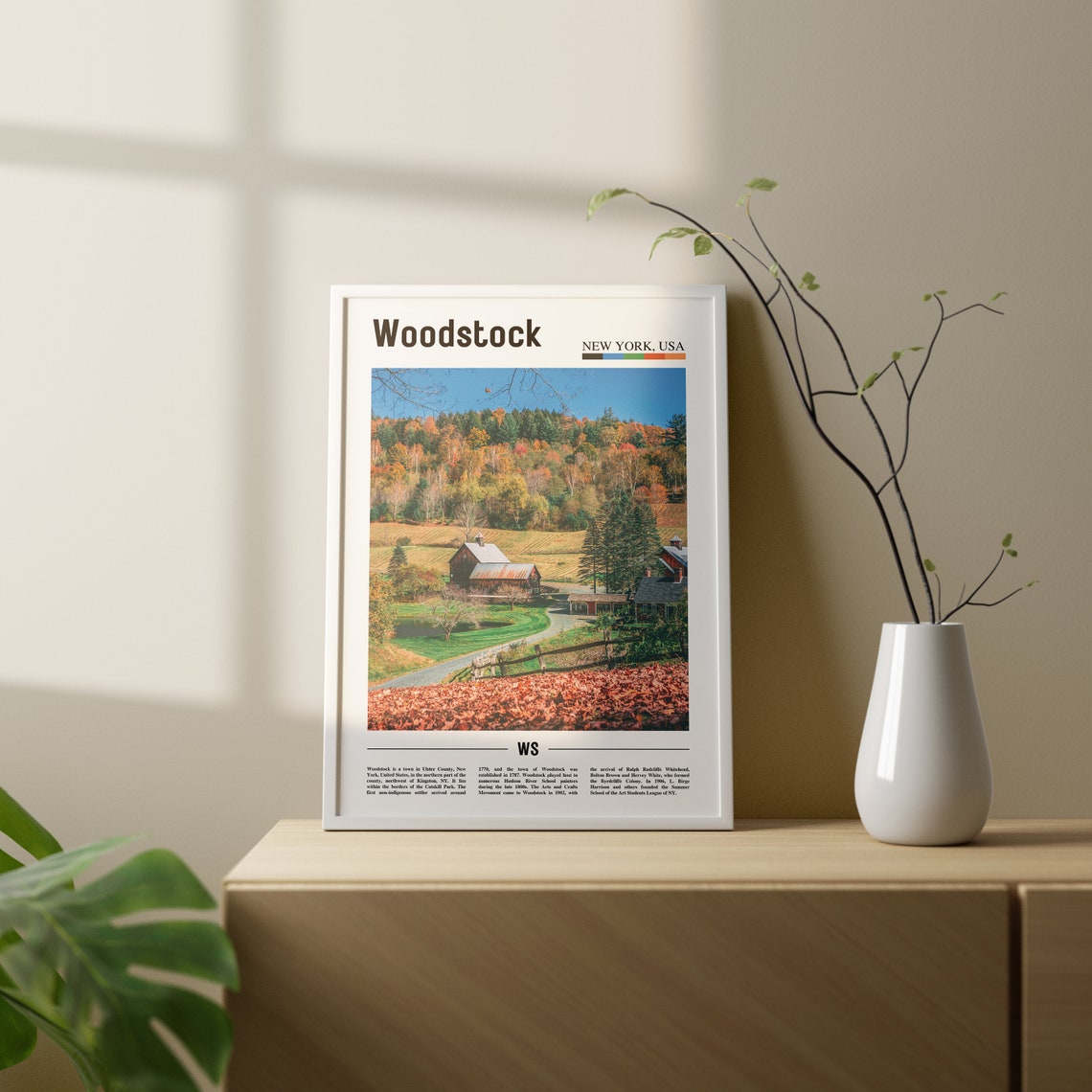 Woodstock Print Woodstock Poster Woodstock Wall Art Oil Painting Poster Colorful City Print City Artwork Travel Artwork Travel Wall Art - Image 2