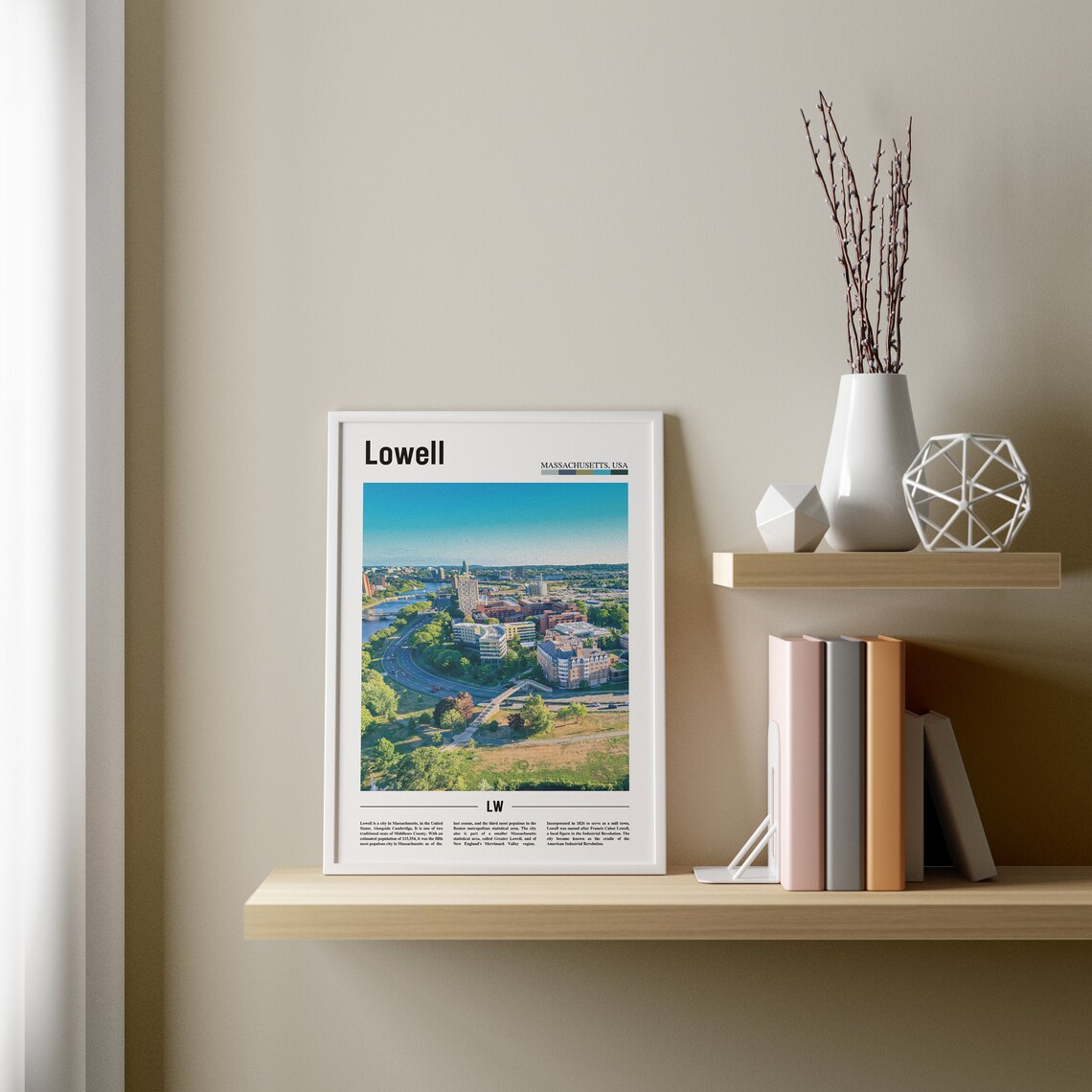 Lowell Travel Poster, Colorful City Artwork - Image 3