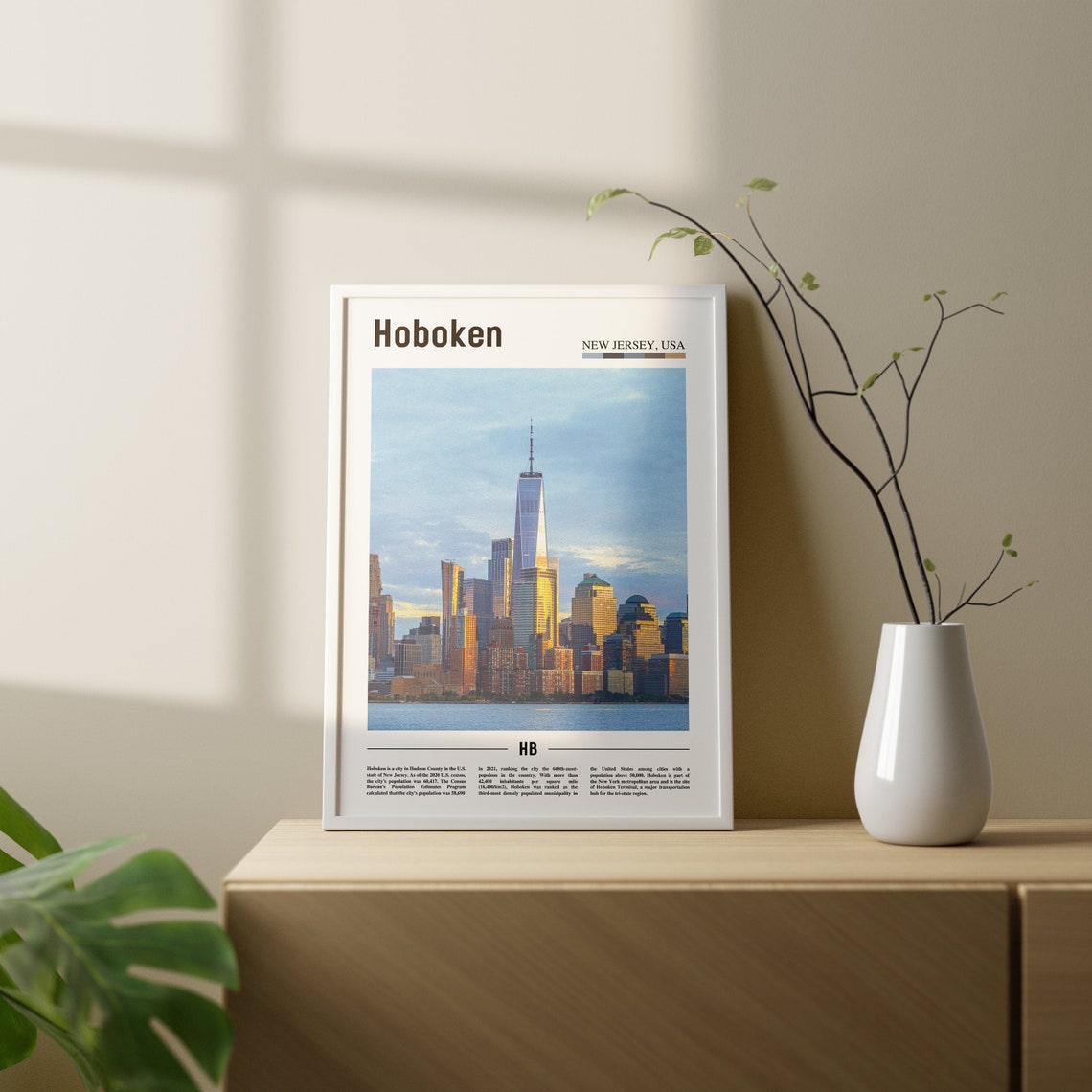 Hoboken Print Hoboken Poster Hoboken Wall Art Oil Painting Poster Colorful City Print City Artwork Travel Artwork Travel Wall Art - Image 2