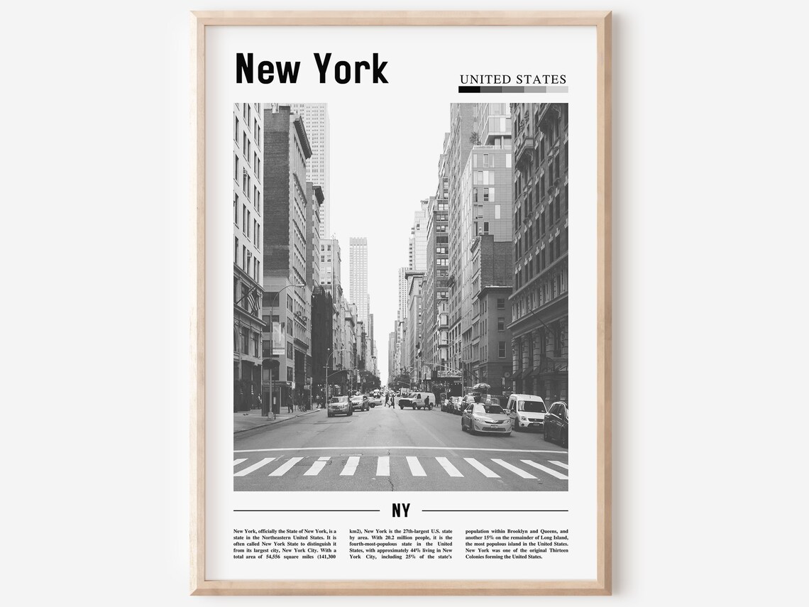New York Minimal Travel Poster, Poster Print
