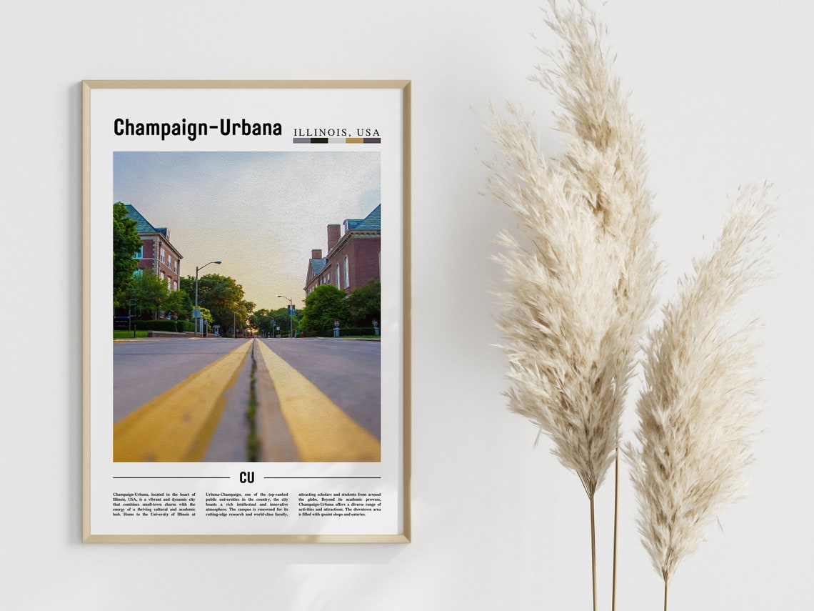 Champaign Urbana Poster Champaign Urbana Print Champaign Urbana Wall Art United States Photo United States Poster United States Print - Image 4