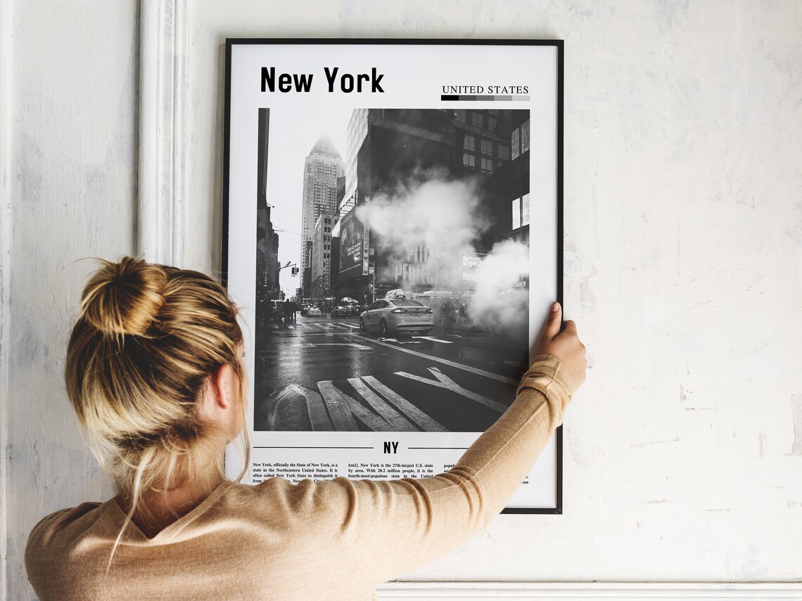New York Minimal Travel Poster, Black And White - Image 5