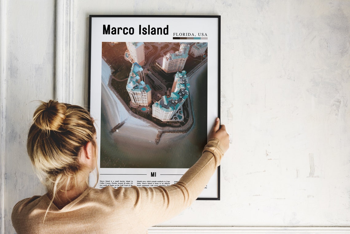 Marco Island Print Marco Island Poster Marco Island Wall Art Oil Painting Poster City Print City Artwork Travel Artwork Travel Wall Art - Image 4