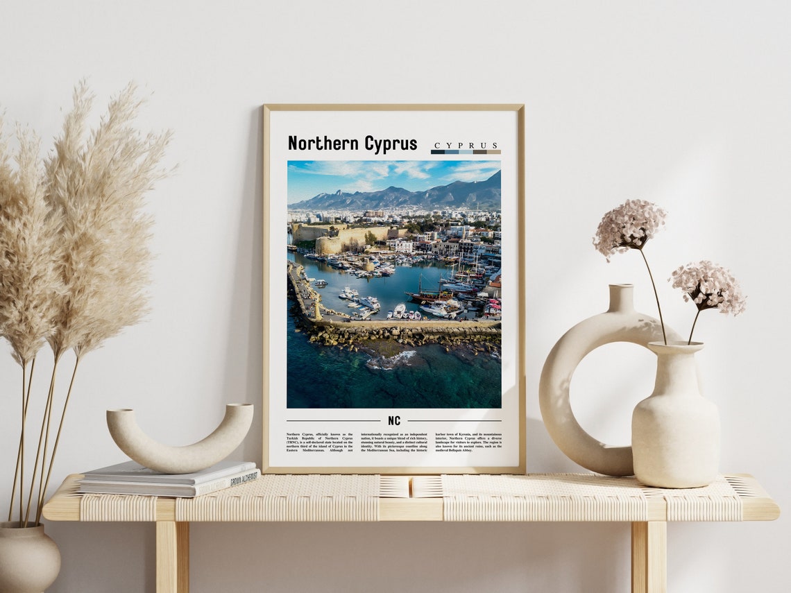 Northern Cyprus Poster Northern Cyprus Print Northern Cyprus Wall Art Minimal Travel Print Travel Destination Oil Painting Poster - Image 6