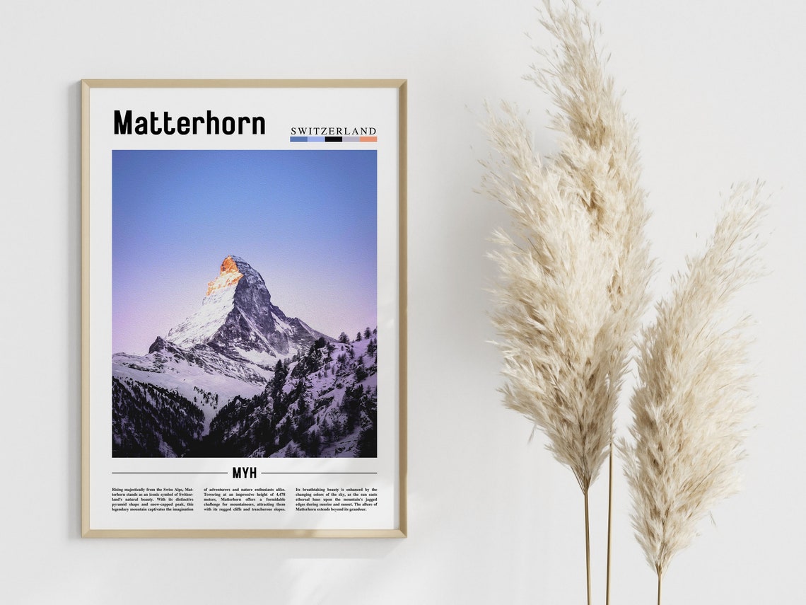 Matterhorn Poster Matterhorn Print Matterhorn Wall Art Europe Photo Europe Poster Europe Print Travel Poster - Image 4