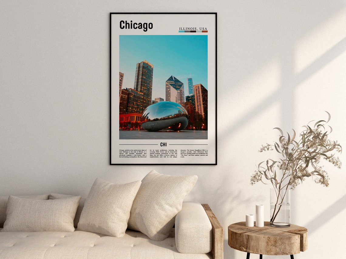 Chicago Print Chicago Poster Chicago Wall Art United States Photo United States Poster United States Print - Image 2
