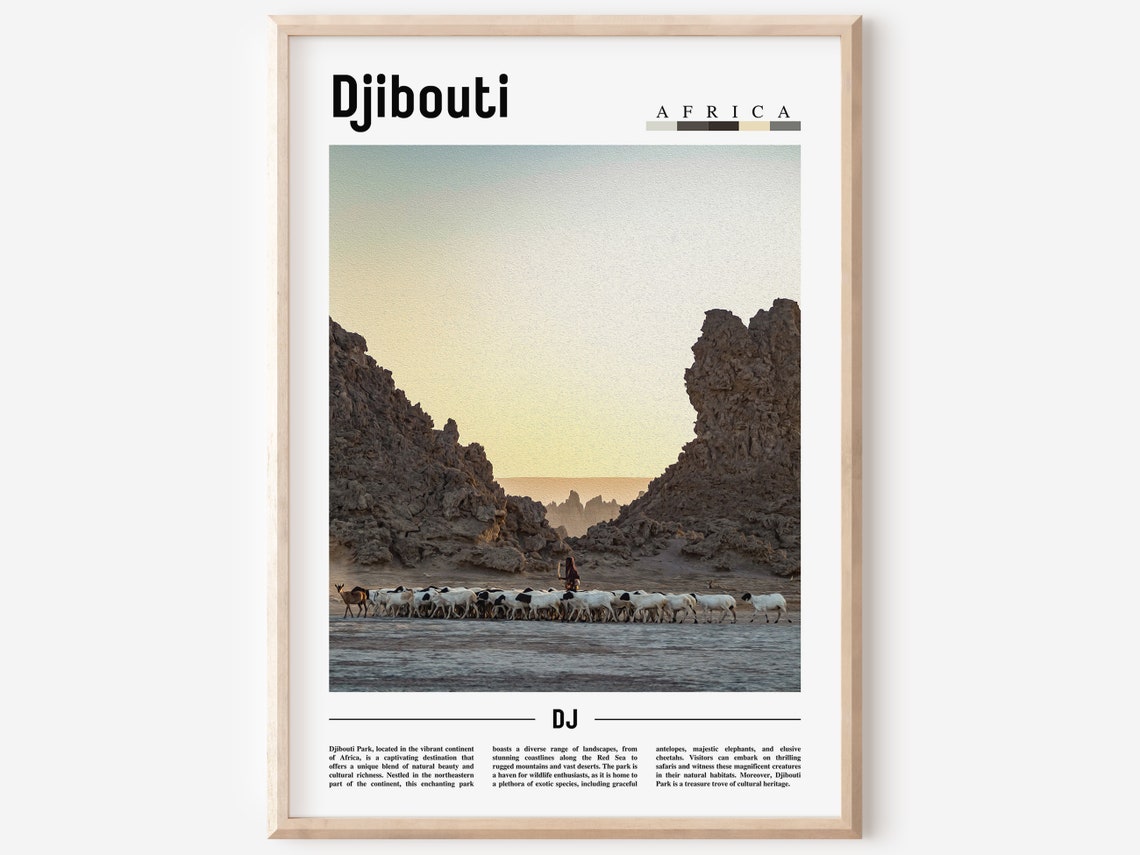 Djibouti Poster Djibouti Print Djibouti Wall Art Minimal Travel Print Travel Destination Oil Painting Poster
