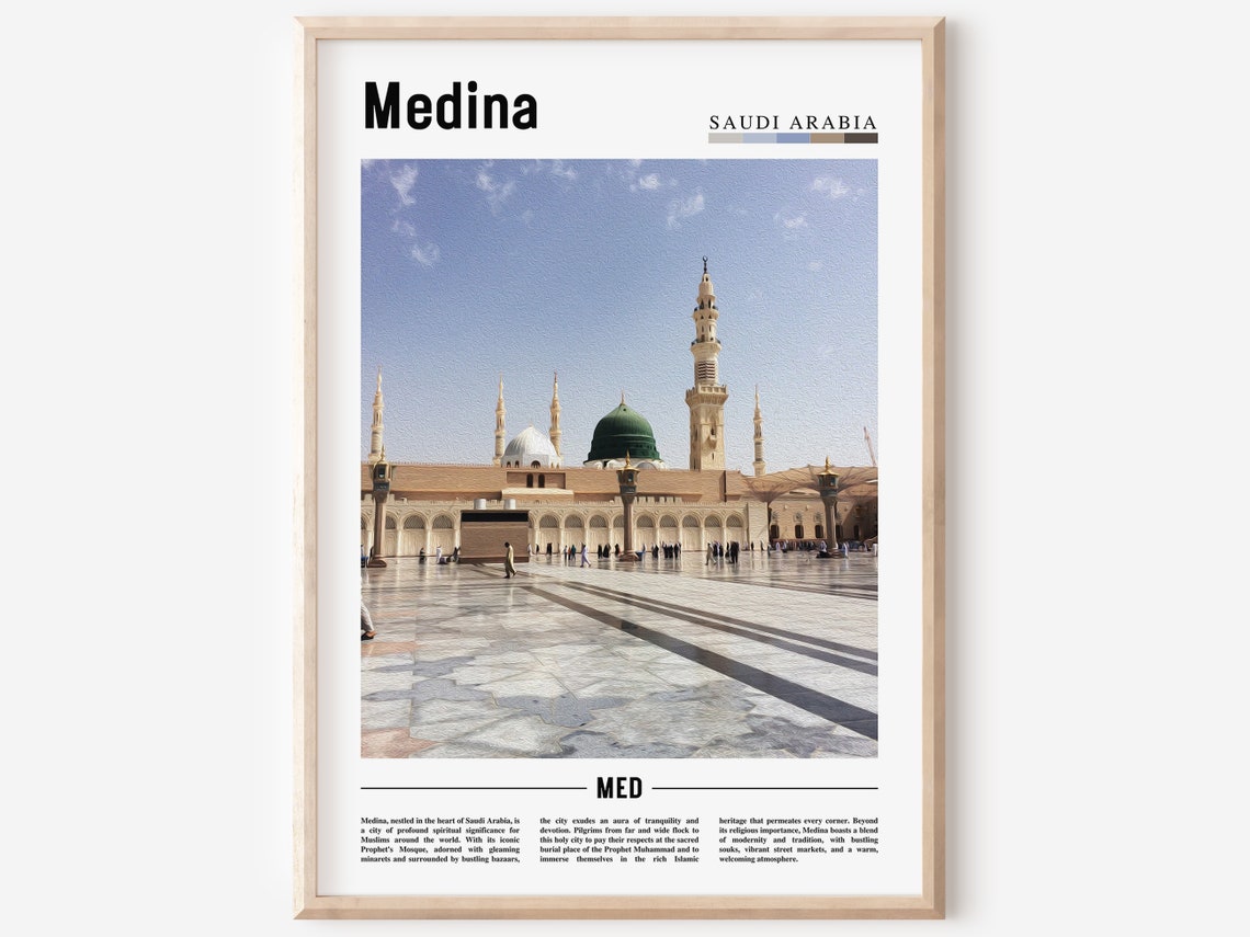 Medina Poster Medina Print Medina Wall Art Minimal Travel Print Travel Destination Oil Painting Poster