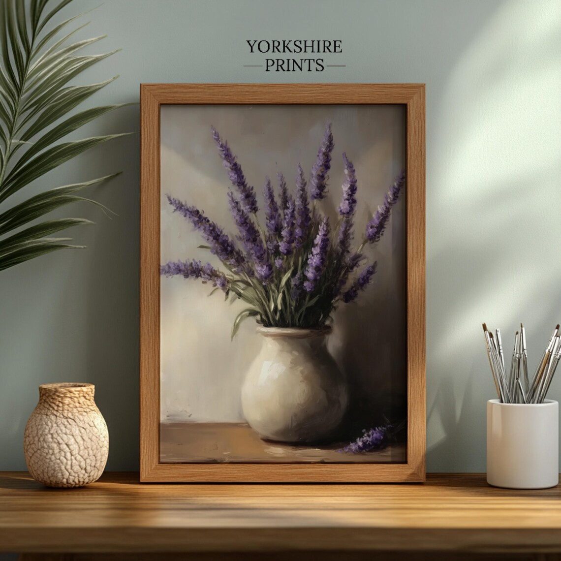 Rustic Lavender Bouquet, Farmhouse Floral Art Print - Image 2