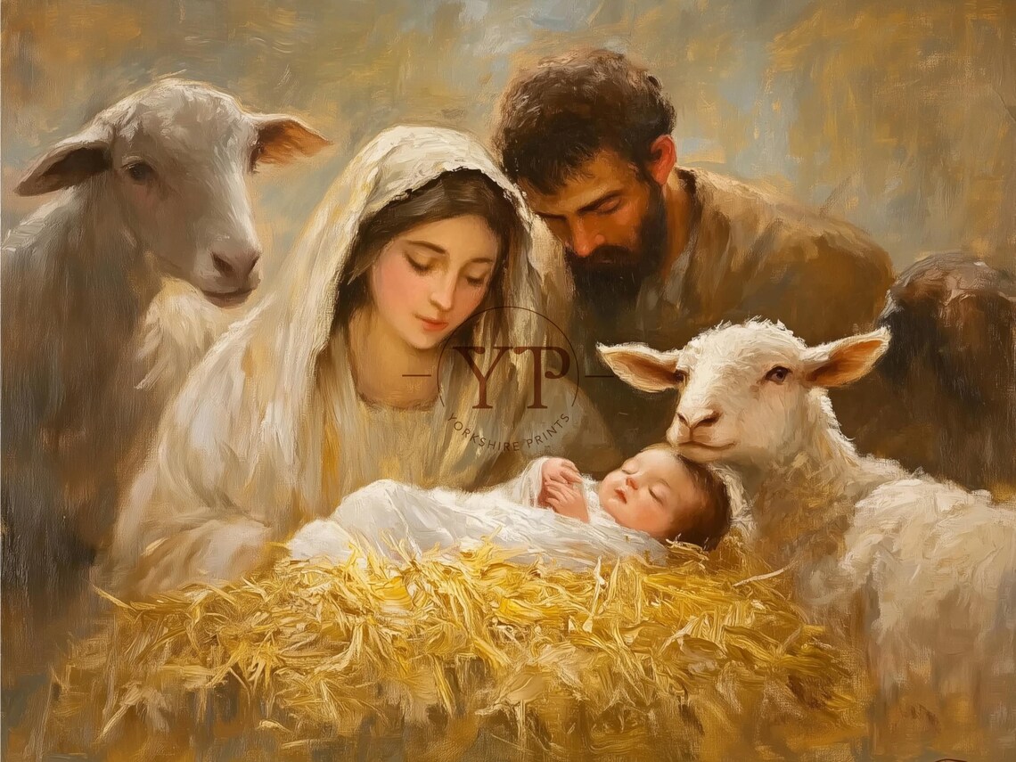 Vintage Nativity Christmas Christian Art Print - Image 3