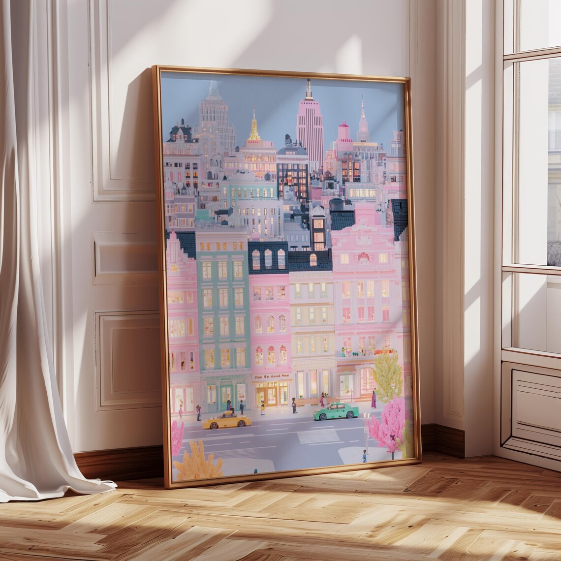 Nyc Legostyle Cityscape Print New York City Game Wall Art