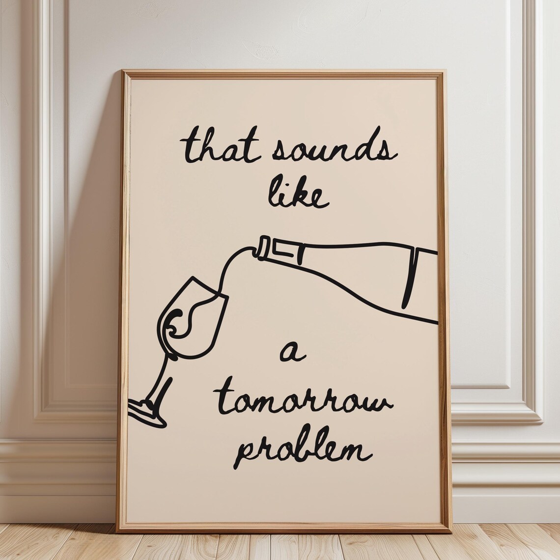 Funny Trendy Quote, Happy Hour Wine Lover Decor - Image 3